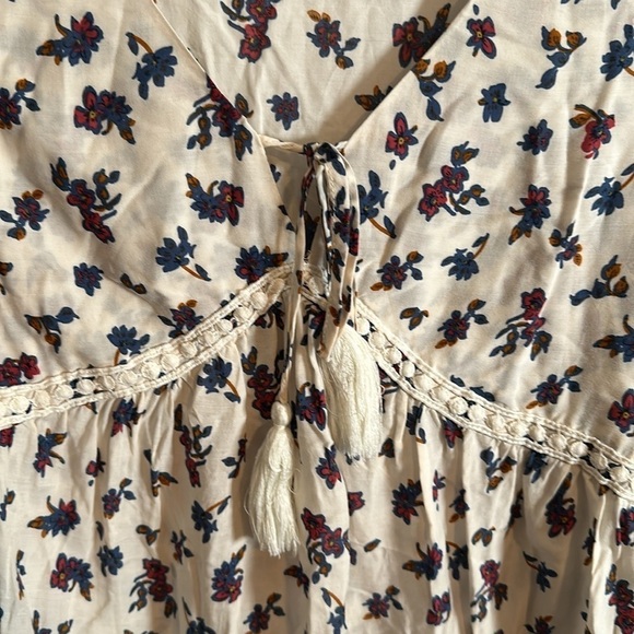 Promesa Boho Floral Lace Trim Blouse Size Large - Picture 2 of 8